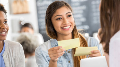 study for SAT vocabulary with index cards