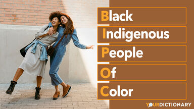two women hugging with BIPOC acronym meaning