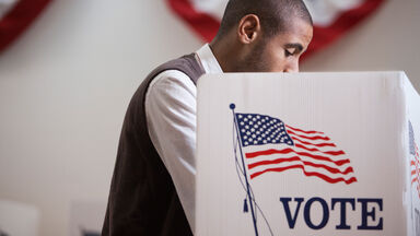 Republicanism - voter voting in polling place