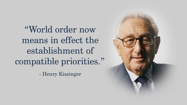 Portrait Of Henry Kissinger With Quote