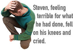 man on his knees