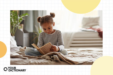 Girl reading chapter book