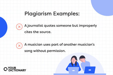 Two plagiarism examples that are covered in the article with red X's next to them